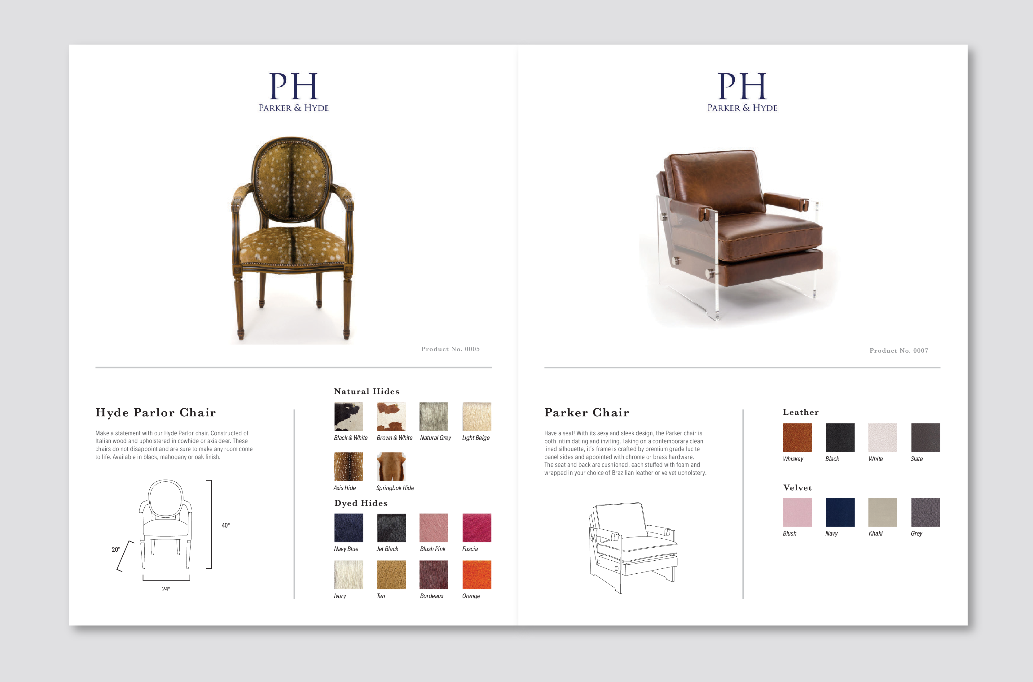 Page layout for furniture catalog