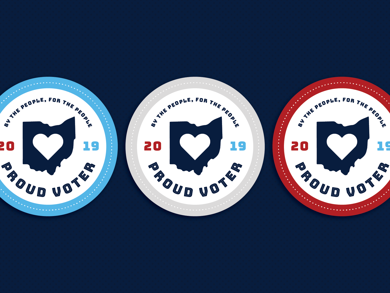 Designed stickers for Ohio voters