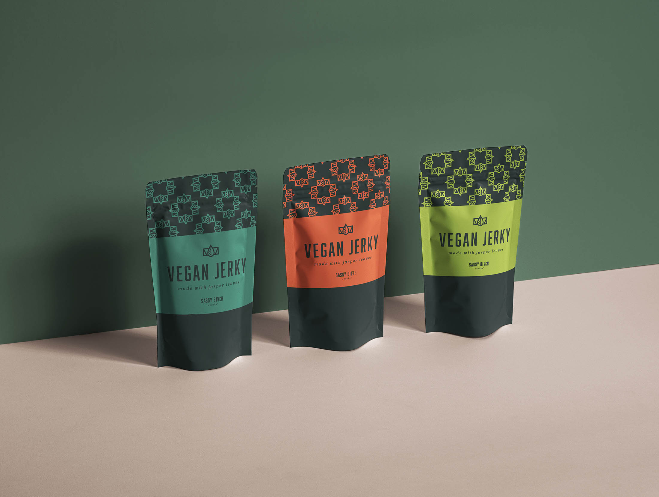 Packaging design for vegan jerky snack product