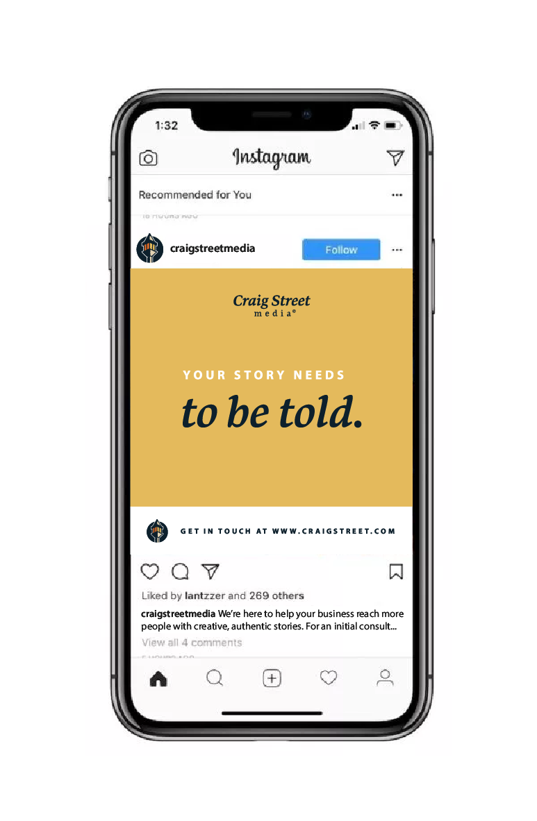 Instagram feed with social media design for media agency