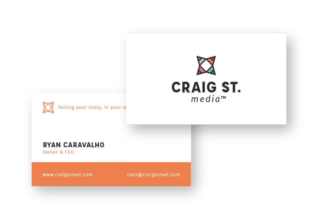 Logo and business card design concept for media agency