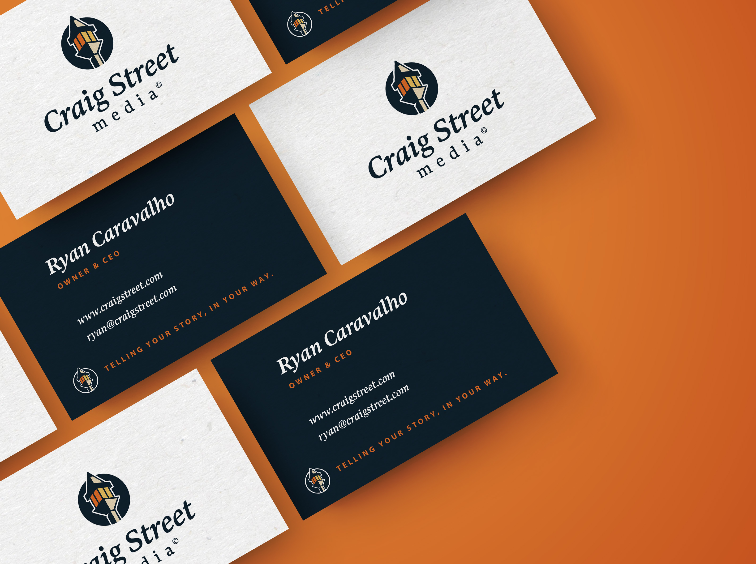 Logo and business card design for media agency