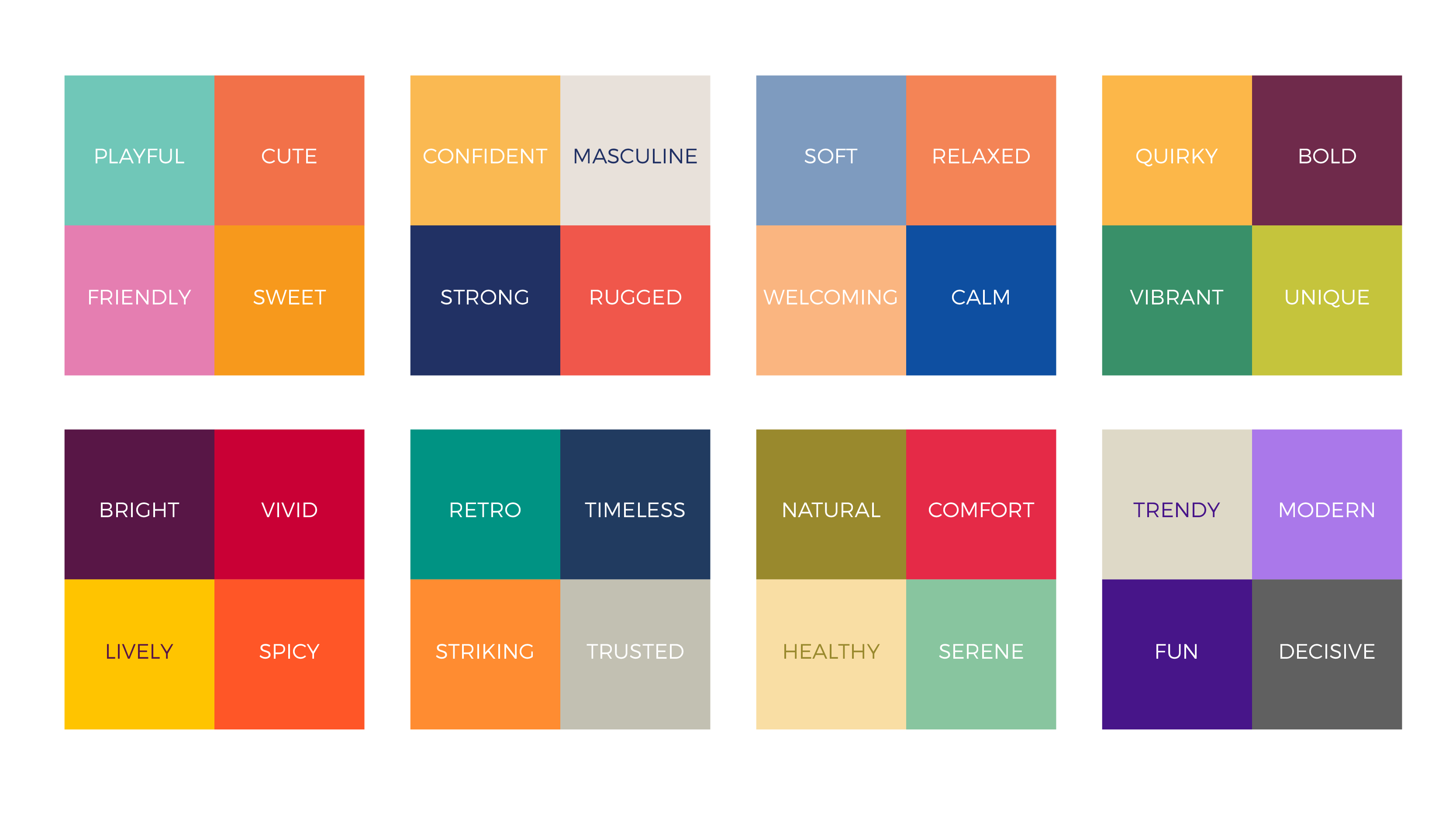 Examples of color combinations and emotions