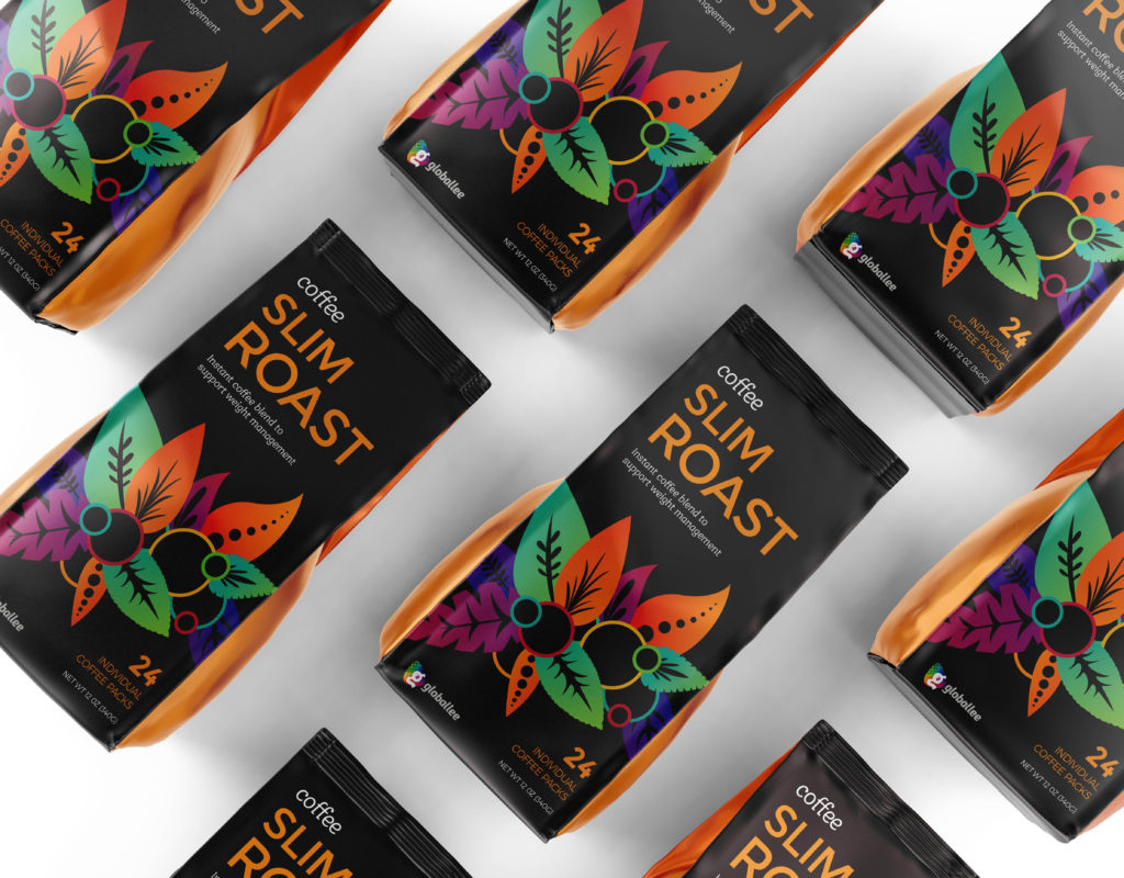 An illustrative design for the packaging of a healthy slim coffee roast